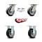 Service Caster 5 Inch Kingpinless Rubber on Aluminum Wheel Caster Swivel Locks 2 Rigid, 2PK SCC-KP30S520-RAR-BSL-2-R-2 - alternate 5